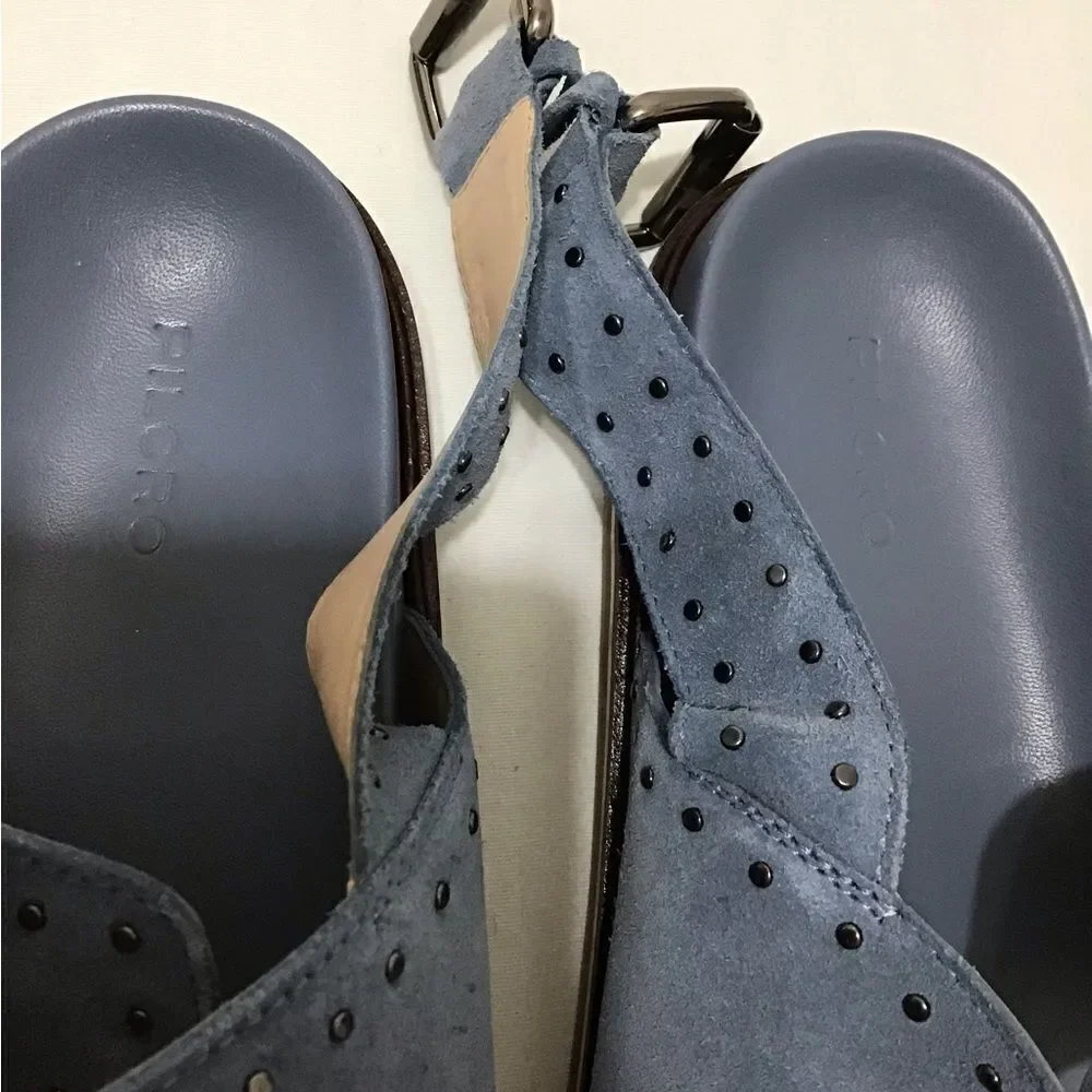 Anthropologie Pilcro Blue Suede Slingback Sandals Size 41